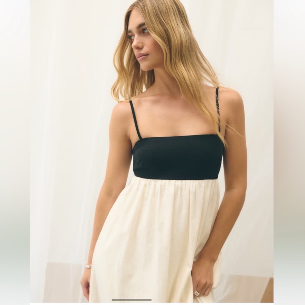 Abercrombie & Fitch Tie Back Babydoll Maxi Dress - Picture 4 of 11